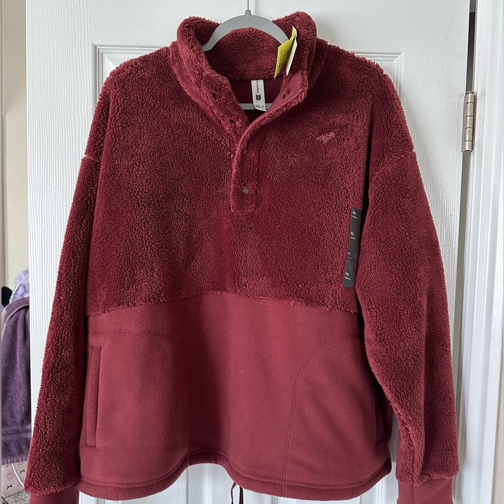 All In Motion Quarter Button Red Pullover